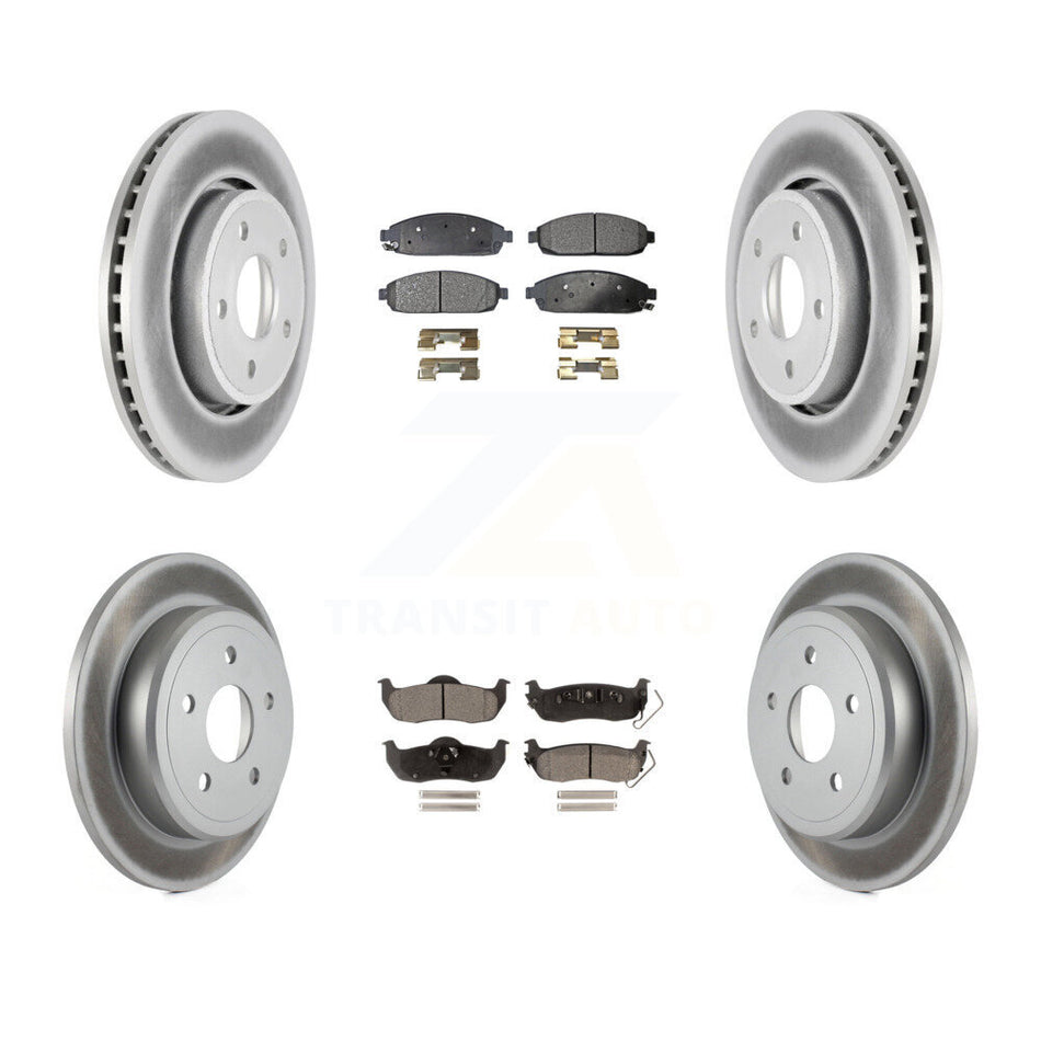 Front Rear Coated Disc Brake Rotors And Semi-Metallic Pads Kit For Jeep Grand Cherokee Commander KGF-100716