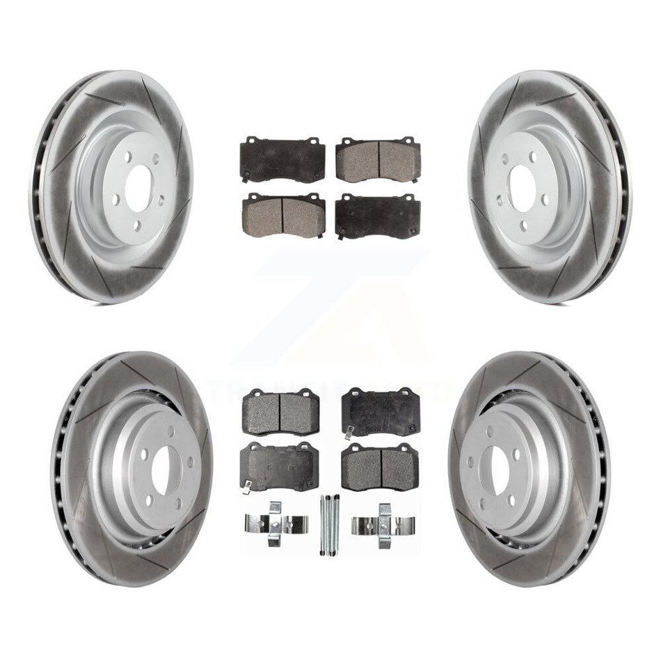 Front Rear Coated Disc Brake Rotors And Semi-Metallic Pads Kit For Dodge Charger Chrysler 300 Challenger Magnum KGF-100719