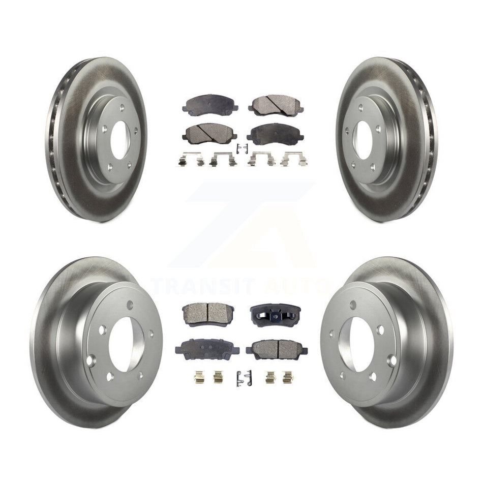 Front Rear Coated Disc Brake Rotors And Semi-Metallic Pads Kit For Jeep Patriot Dodge Compass Caliber Chrysler Avenger Sebring 200 KGF-100725