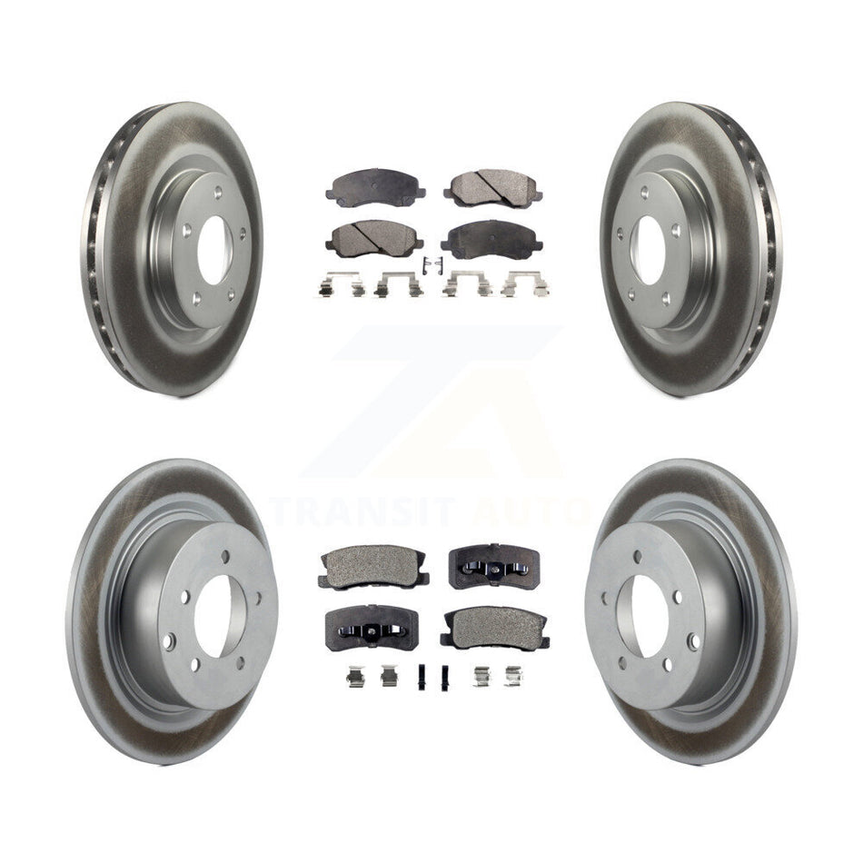 Front Rear Coated Disc Brake Rotors And Semi-Metallic Pads Kit For Jeep Patriot Compass Chrysler Dodge Avenger Sebring Mitsubishi Lancer 200 Outlander Sport RVR KGF-100726