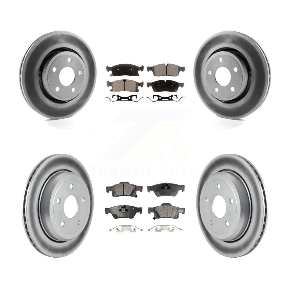 Front Rear Coated Disc Brake Rotors And Semi-Metallic Pads Kit For Dodge Durango Jeep Grand Cherokee WK KGF-100743