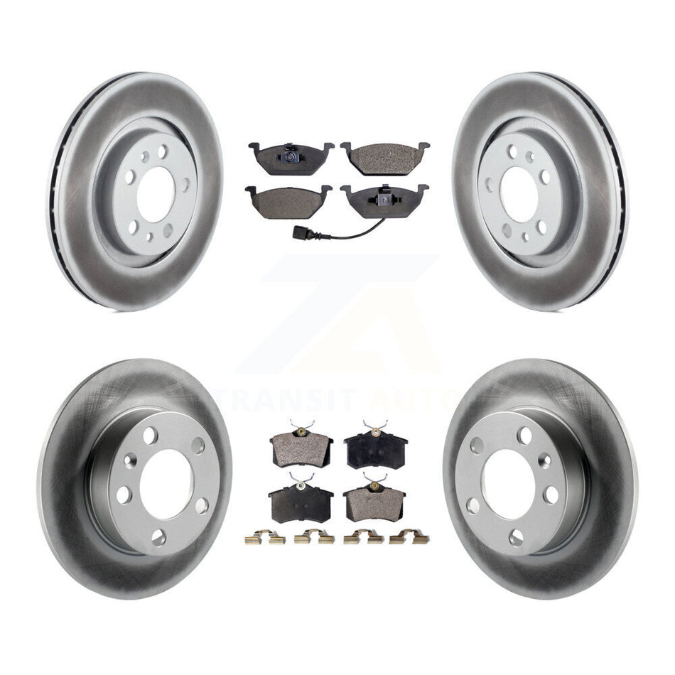 Front Rear Coated Disc Brake Rotors And Semi-Metallic Pads Kit For Volkswagen Beetle Jetta Golf City KGF-100798