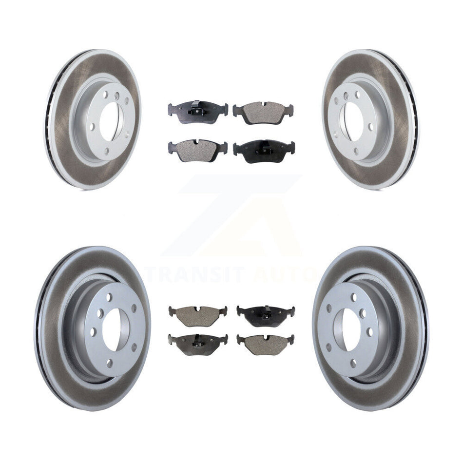 Front Rear Coated Disc Brake Rotors And Semi-Metallic Pads Kit For 1998-1998 BMW 328i 328is With 294mm Diameter Rotor KGF-100799
