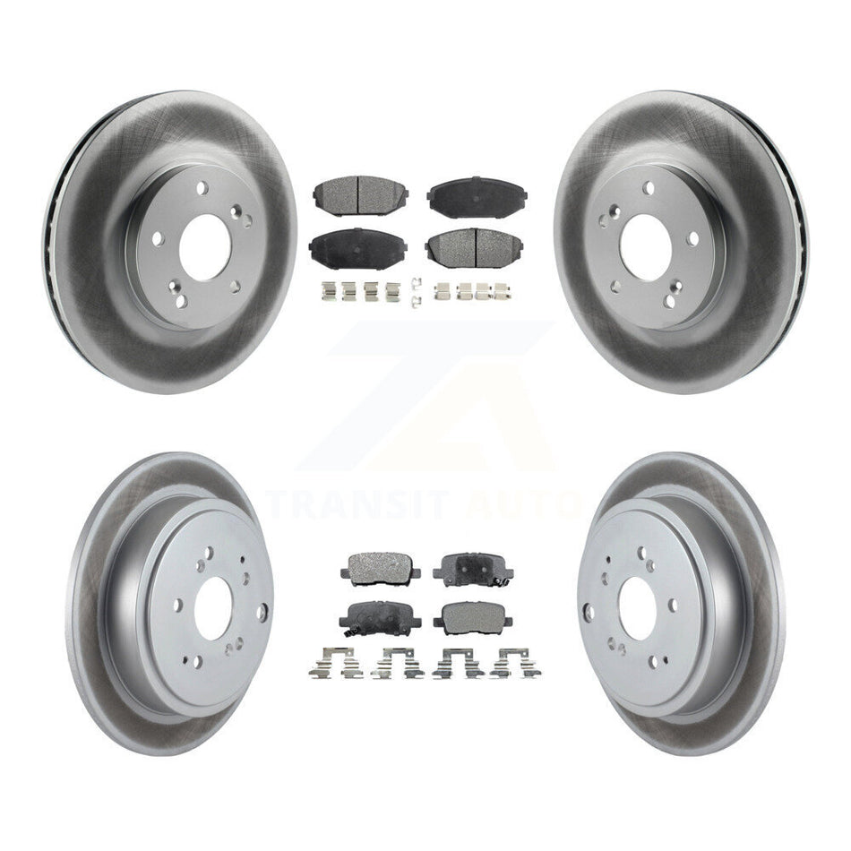 Front Rear Coated Disc Brake Rotors And Semi-Metallic Pads Kit For 2001-2002 Acura MDX KGF-100805