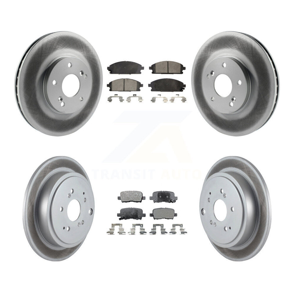 Front Rear Coated Disc Brake Rotors And Semi-Metallic Pads Kit For 2003-2006 Acura MDX KGF-100807