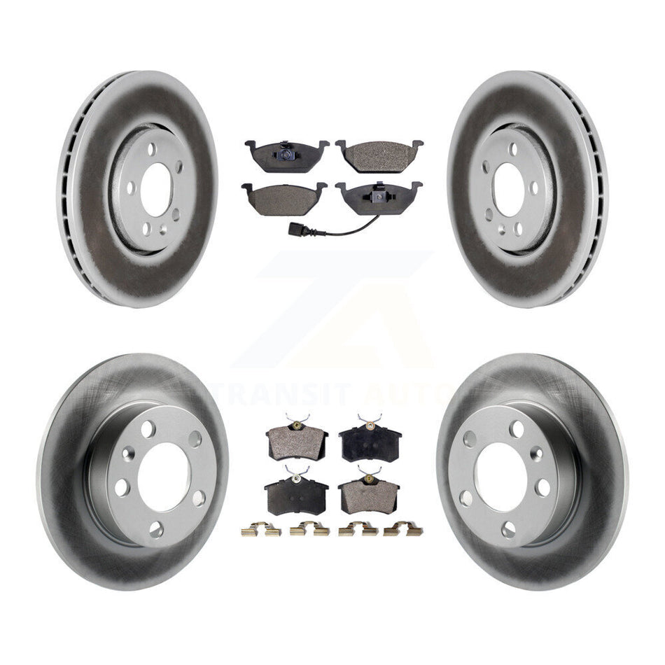 Front Rear Coated Disc Brake Rotors And Semi-Metallic Pads Kit For 2000-2001 Volkswagen Golf 2.0L With 288mm Diameter Rotor KGF-100810