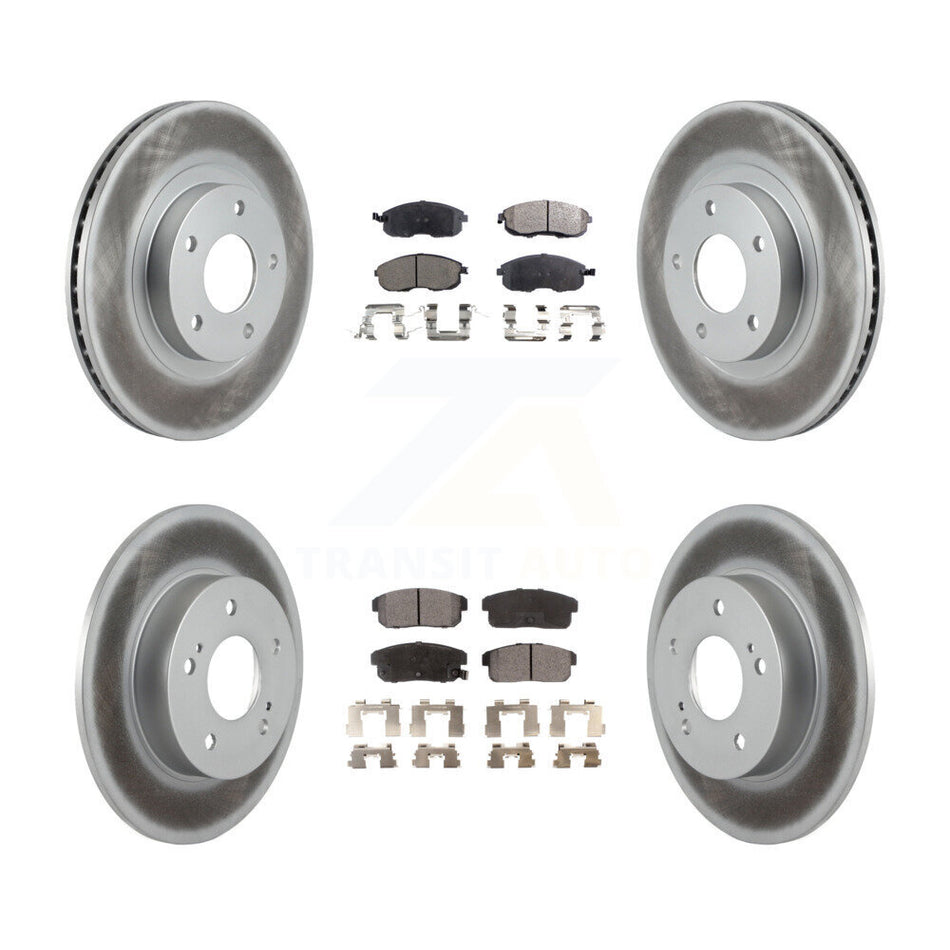 Front Rear Coated Disc Brake Rotors And Semi-Metallic Pads Kit For Nissan Maxima Infiniti I35 INFINITI KGF-100828