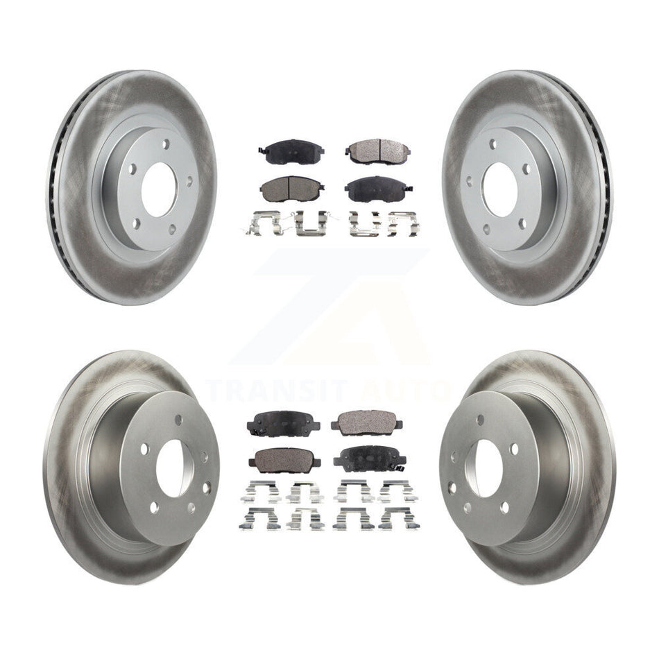 Front Rear Coated Disc Brake Rotors And Semi-Metallic Pads Kit For Nissan Altima KGF-100829