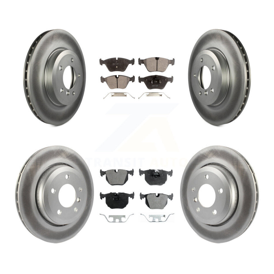 Front Rear Coated Disc Brake Rotors And Semi-Metallic Pads Kit For BMW 330Ci 330i 330xi KGF-100843