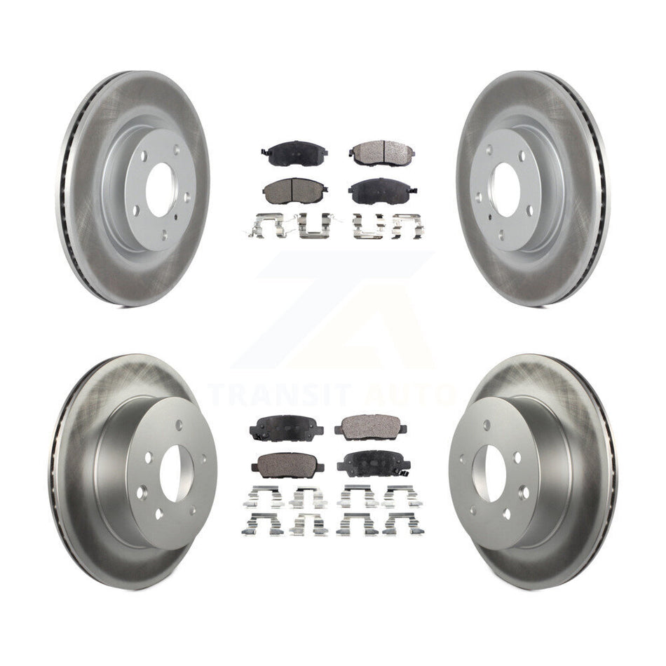 Front Rear Coated Disc Brake Rotors And Semi-Metallic Pads Kit For Infiniti G35 Nissan 350Z INFINITI KGF-100849