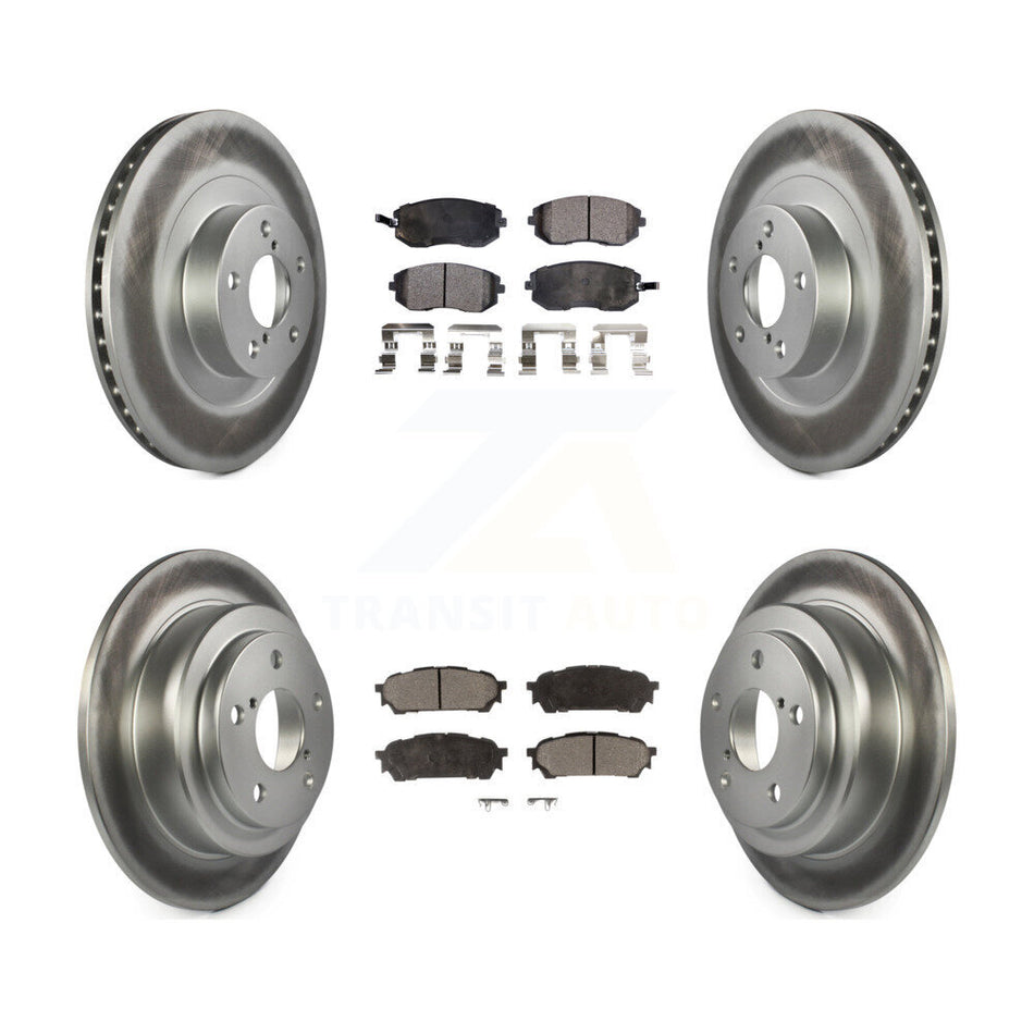 Front Rear Coated Disc Brake Rotors And Semi-Metallic Pads Kit For Subaru Forester Impreza Saab 9-2X KGF-100860