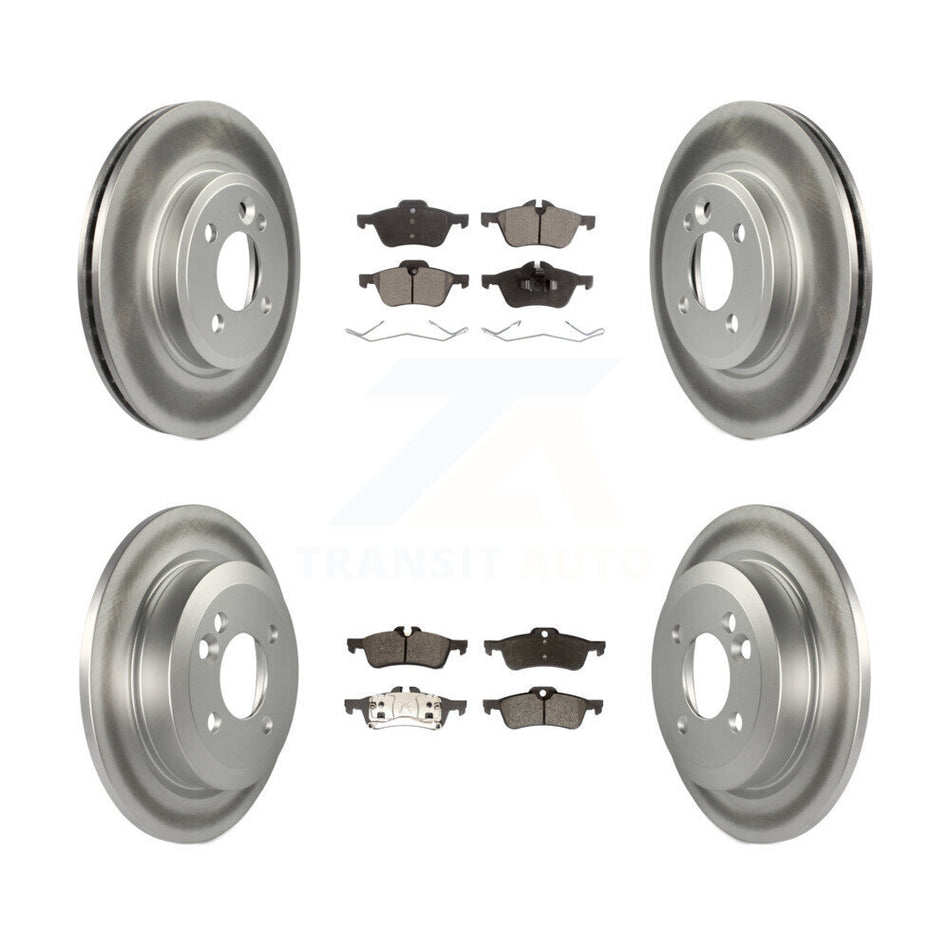 Front Rear Coated Disc Brake Rotors And Semi-Metallic Pads Kit For 2002-2005 Mini Cooper With 276mm Diameter Rotor KGF-100865