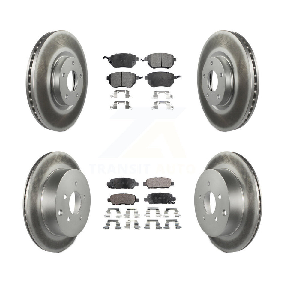 Front Rear Coated Disc Brake Rotors And Semi-Metallic Pads Kit For Nissan Murano Infiniti FX35 FX45 INFINITI KGF-100869