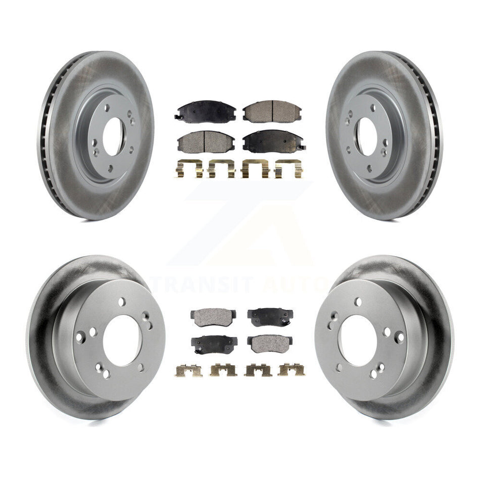 Front Rear Coated Disc Brake Rotors And Semi-Metallic Pads Kit For Hyundai XG350 KGF-100872