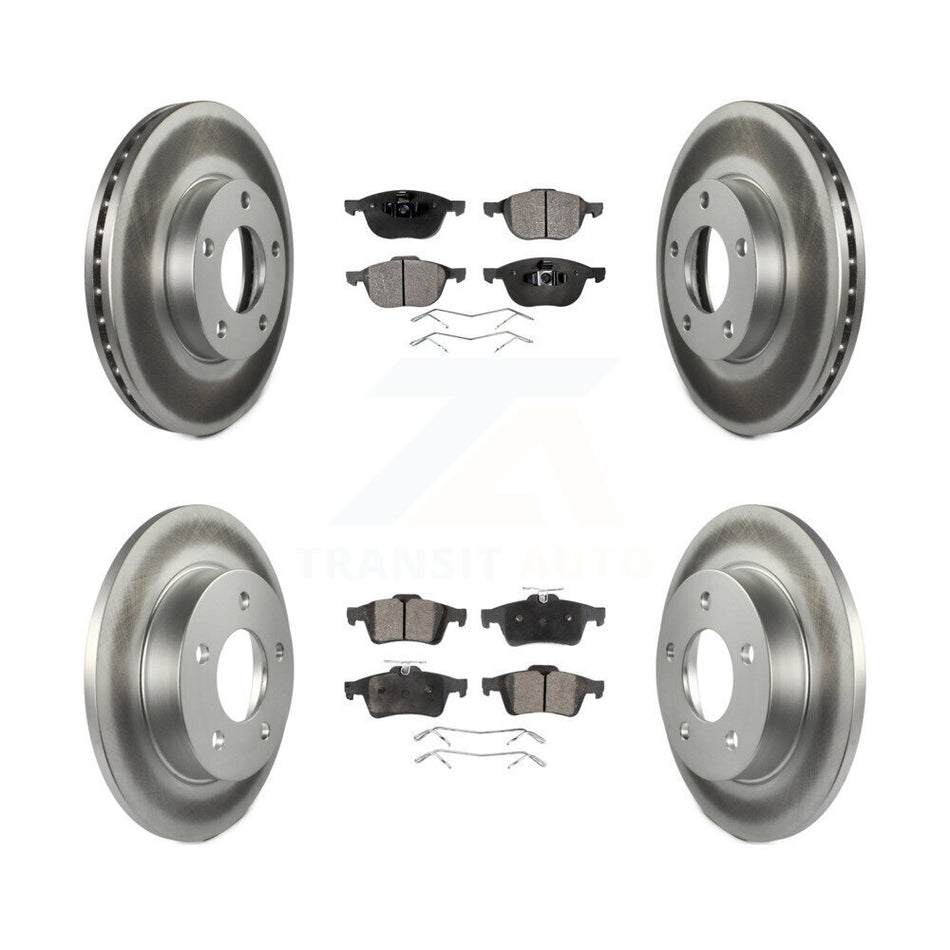 Front Rear Coated Disc Brake Rotors And Semi-Metallic Pads Kit For Mazda 3 Sport KGF-100881