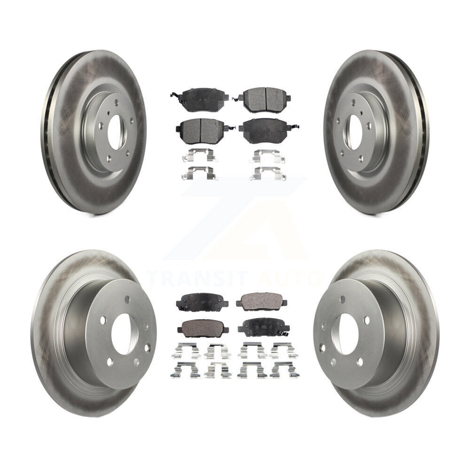 Front Rear Coated Disc Brake Rotors And Semi-Metallic Pads Kit For Nissan Altima Maxima KGF-100885