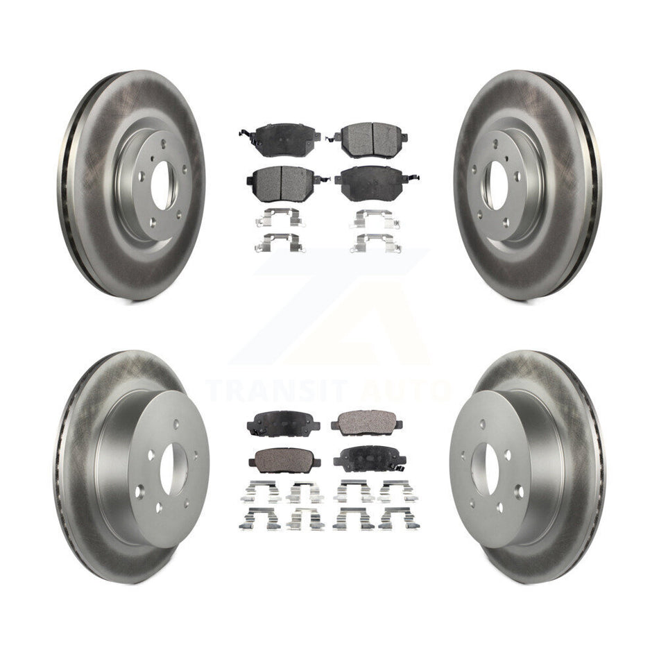 Front Rear Coated Disc Brake Rotors And Semi-Metallic Pads Kit For Nissan Murano KGF-100886