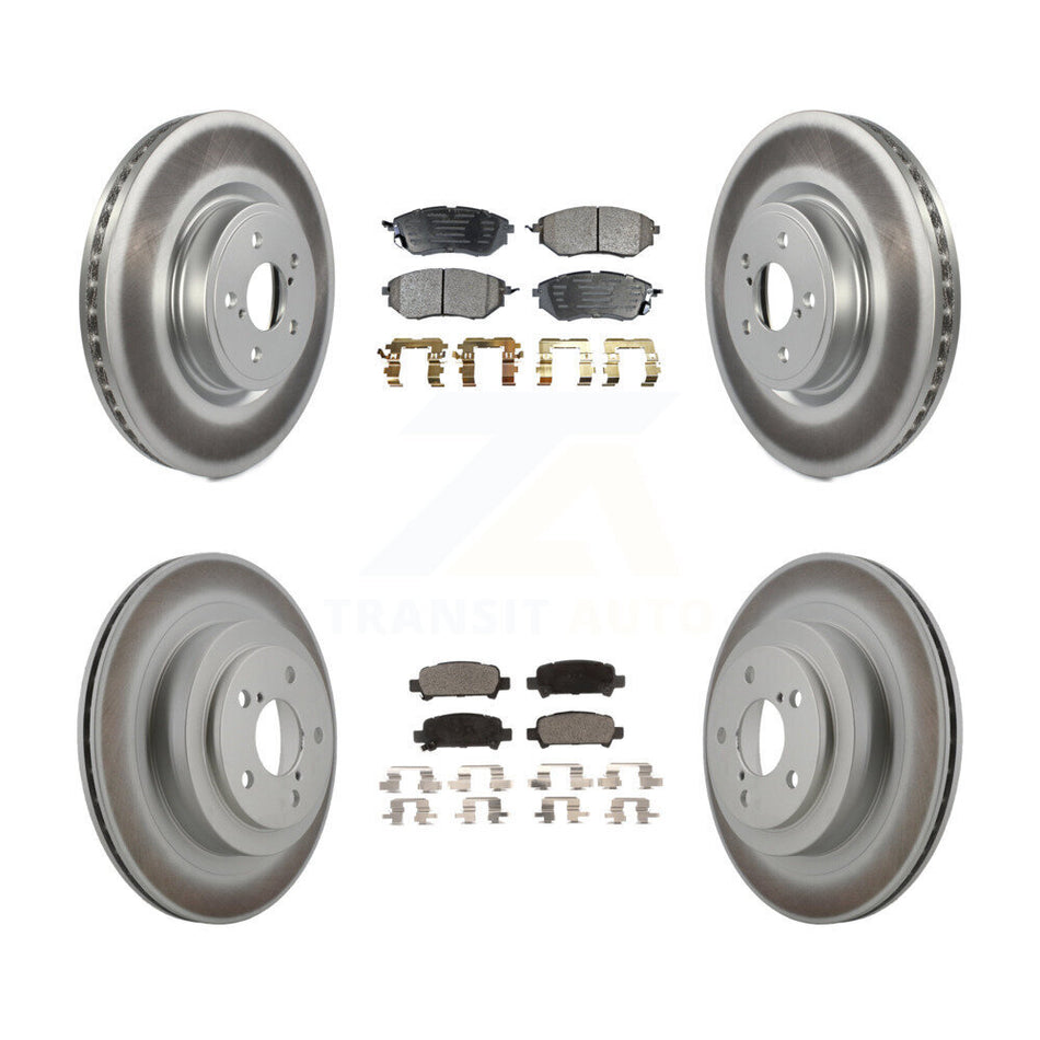 Front Rear Coated Disc Brake Rotors And Semi-Metallic Pads Kit For Subaru Legacy KGF-100900