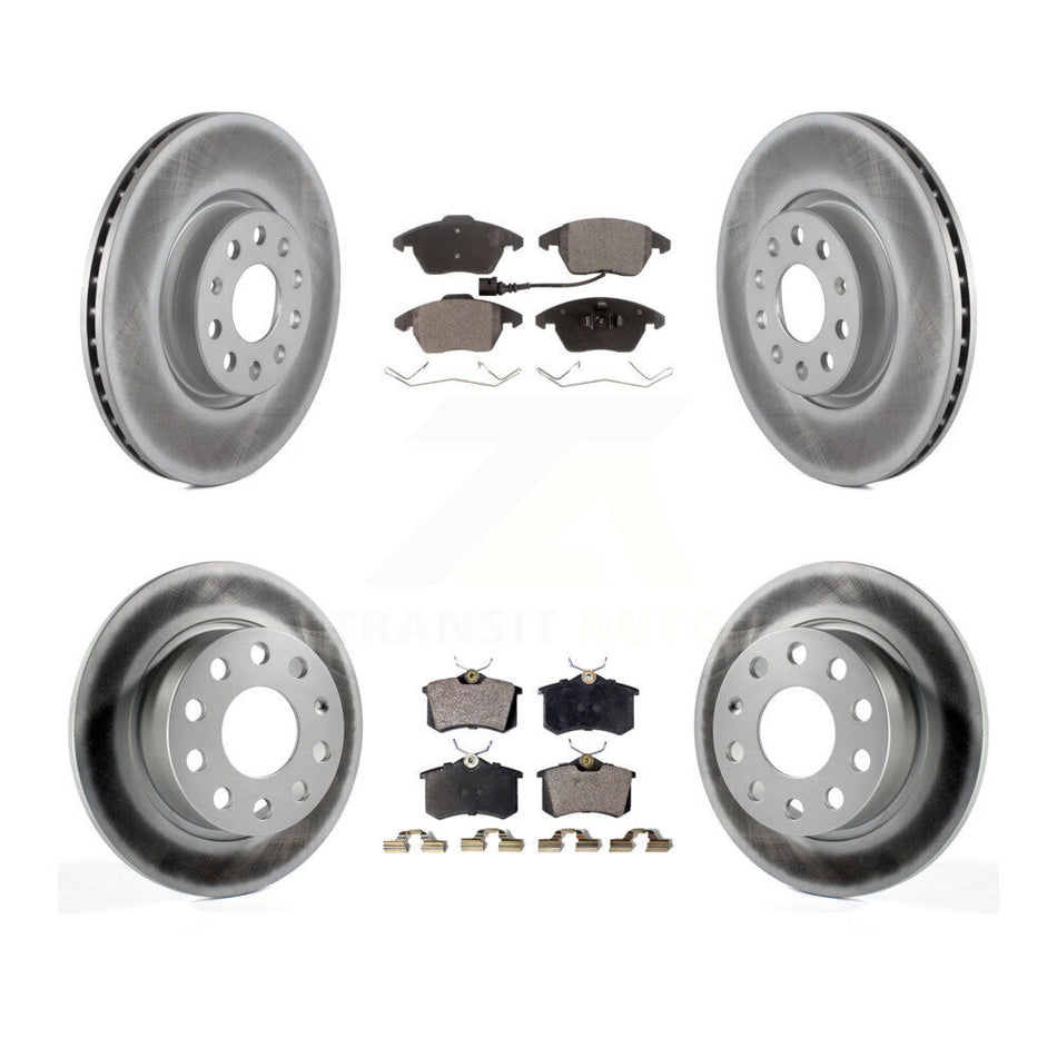 Front Rear Coated Disc Brake Rotors And Semi-Metallic Pads Kit For Volkswagen Jetta Beetle KGF-100914