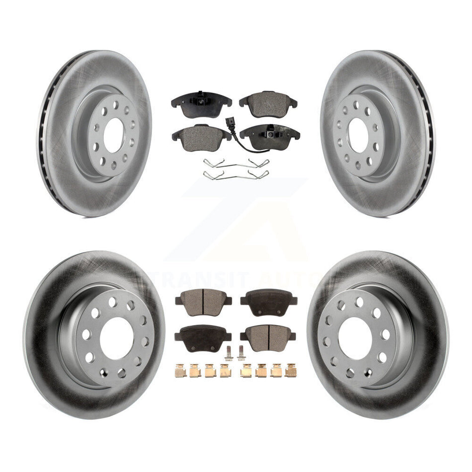 Front Rear Coated Disc Brake Rotors And Semi-Metallic Pads Kit For Volkswagen Passat KGF-100916
