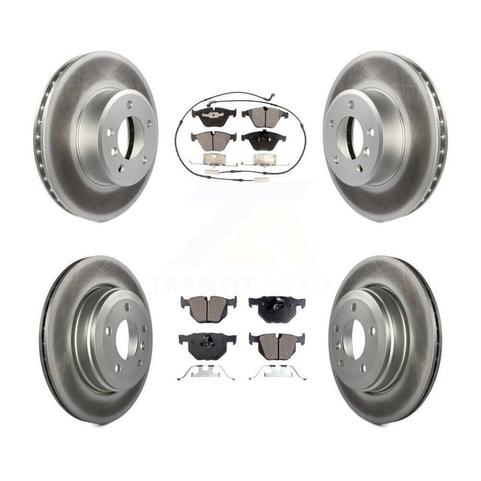 Front Rear Coated Disc Brake Rotors And Semi-Metallic Pads Kit For BMW 530i 525i 528i KGF-100919