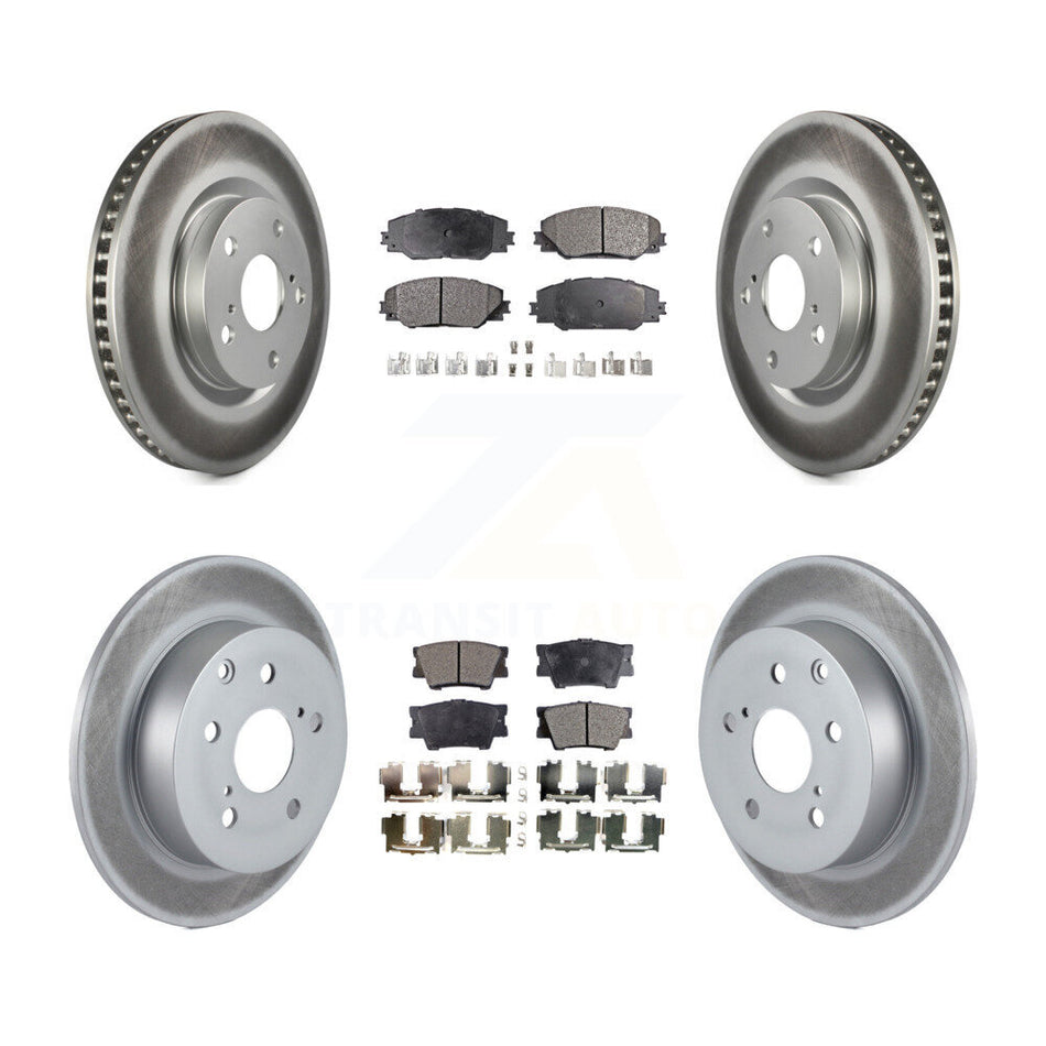 Front Rear Coated Disc Brake Rotors And Semi-Metallic Pads Kit For Toyota Matrix Pontiac Vibe KGF-100953