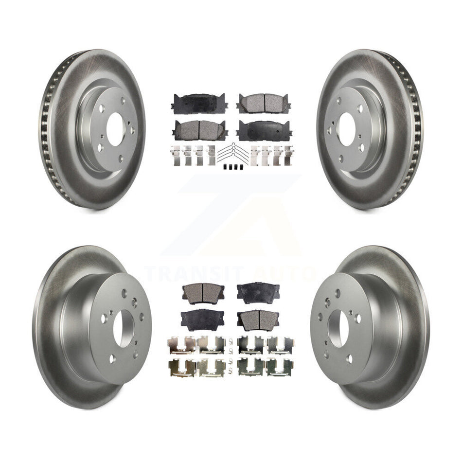 Front Rear Coated Disc Brake Rotors And Semi-Metallic Pads Kit For Toyota Camry Lexus ES350 Avalon ES300h KGF-100960