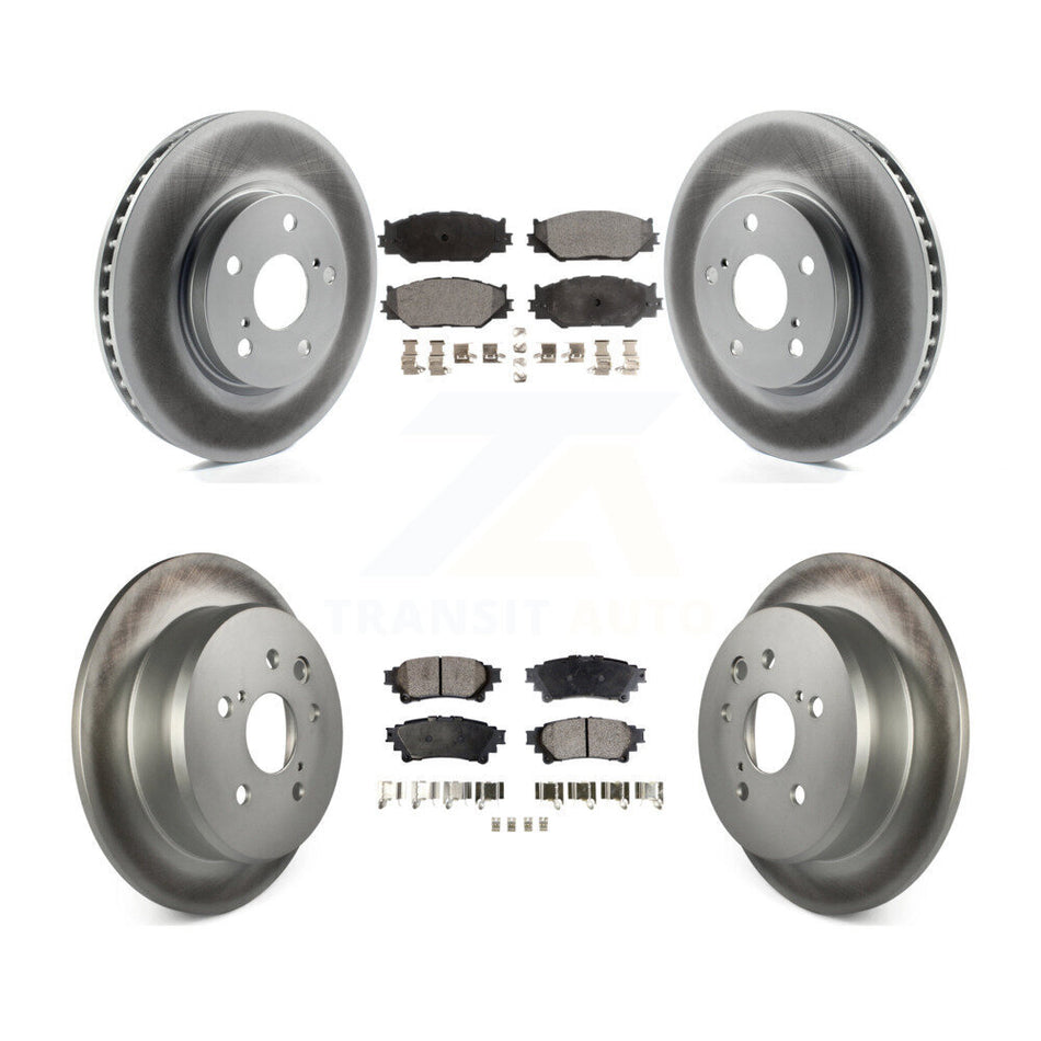 Front Rear Coated Disc Brake Rotors And Semi-Metallic Pads Kit For 2014-2015 Lexus IS250 Base with RWD With F Sport Package KGF-100969