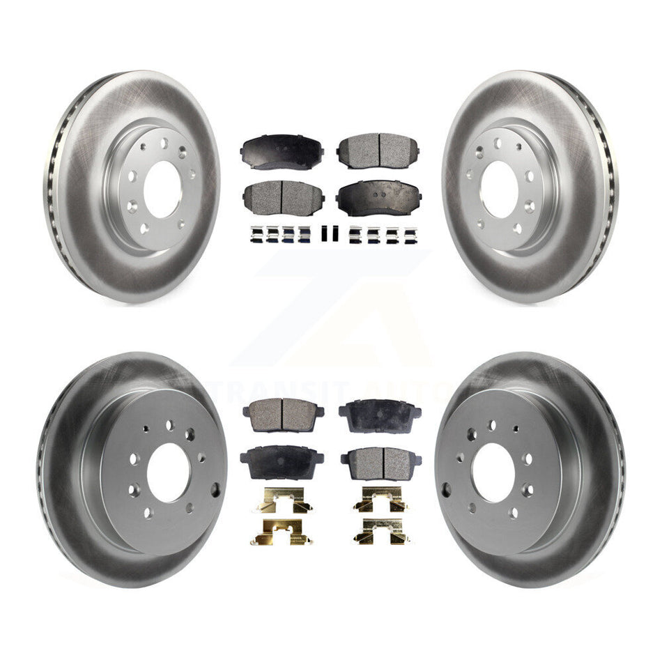 Front Rear Coated Disc Brake Rotors And Semi-Metallic Pads Kit For Ford Edge Mazda CX-7 Lincoln MKX KGF-100982