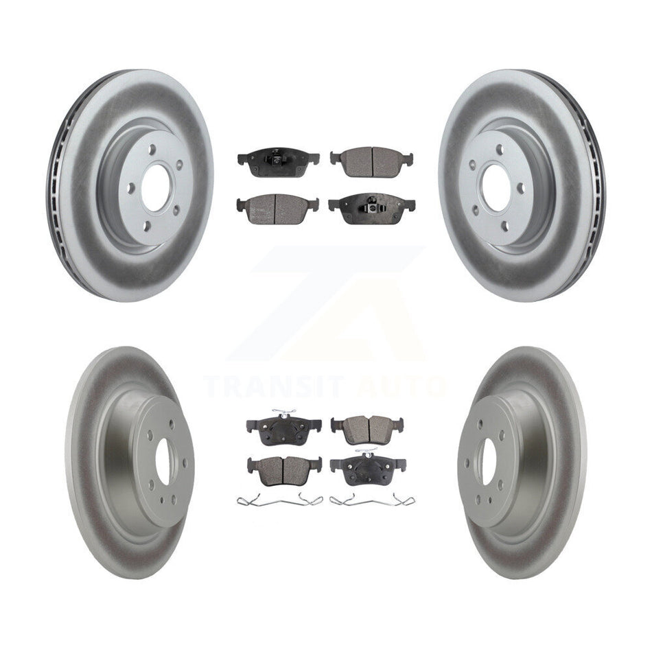 Front Rear Coated Disc Brake Rotors And Semi-Metallic Pads Kit For Ford Escape Lincoln MKC KGF-100990