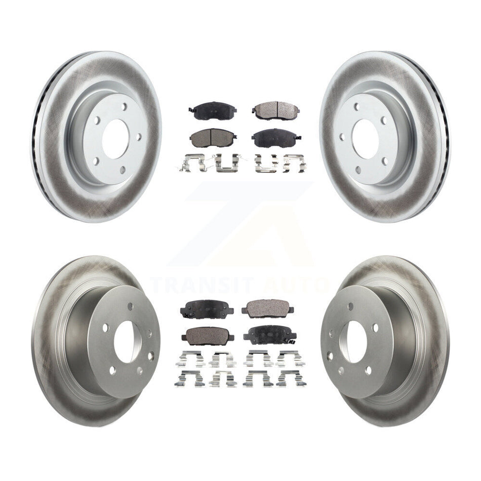 Front Rear Coated Disc Brake Rotors And Semi-Metallic Pads Kit For Nissan Altima KGF-100992