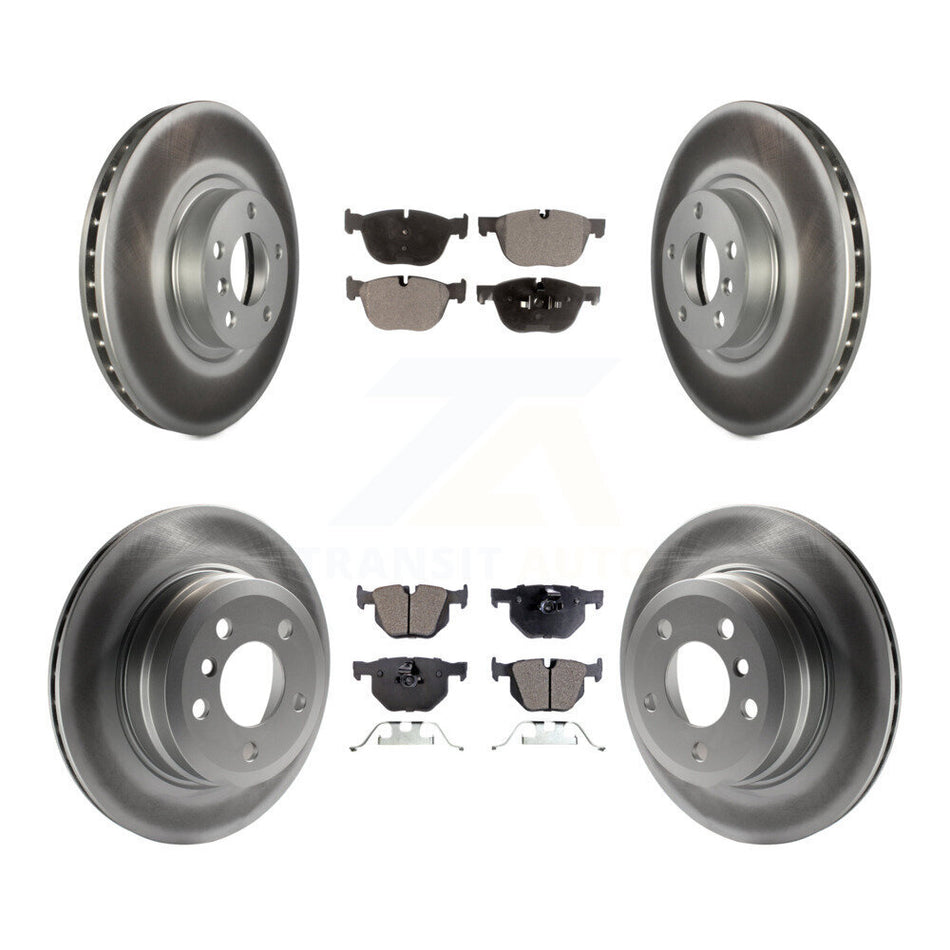 Front Rear Coated Disc Brake Rotors And Semi-Metallic Pads Kit For BMW X5 X6 KGF-100998