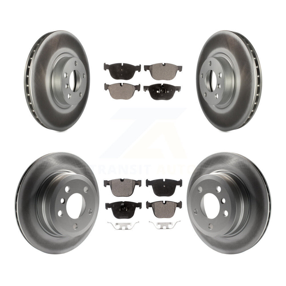 Front Rear Coated Disc Brake Rotors And Semi-Metallic Pads Kit For 2009 BMW X6 xDrive35i From 10 08 KGF-100999
