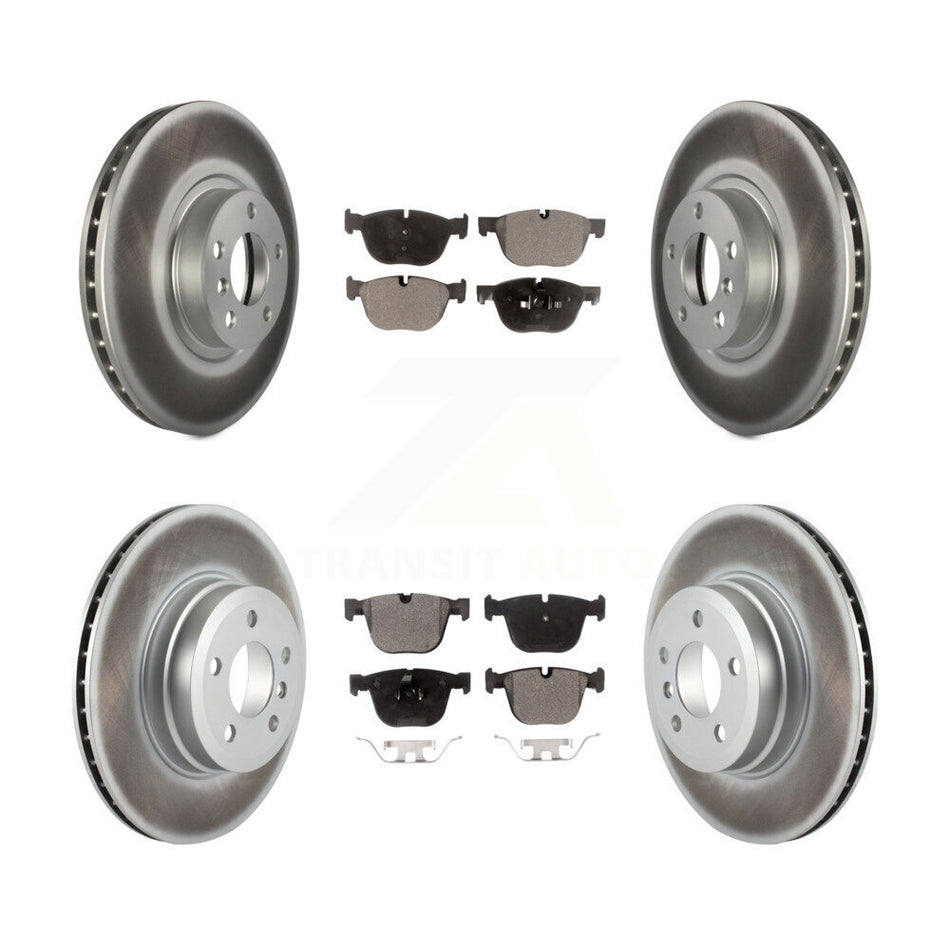 Front Rear Coated Disc Brake Rotors And Semi-Metallic Pads Kit For BMW X5 X6 KGF-101000