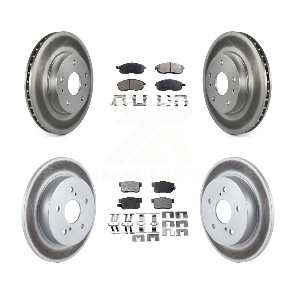 Front Rear Coated Disc Brake Rotors And Semi-Metallic Pads Kit For Suzuki SX4 Crossover KGF-101013