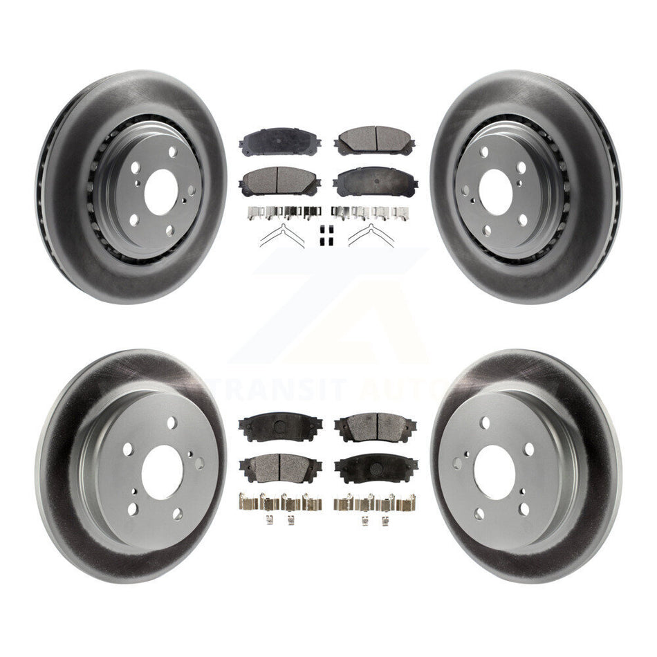 Front Rear Coated Disc Brake Rotors And Semi-Metallic Pads Kit For Lexus NX200t NX300 NX300h KGF-101023