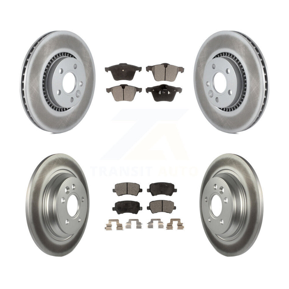Front Rear Coated Disc Brake Rotors And Semi-Metallic Pads Kit For Volvo S60 V60 Cross Country V70 KGF-101028
