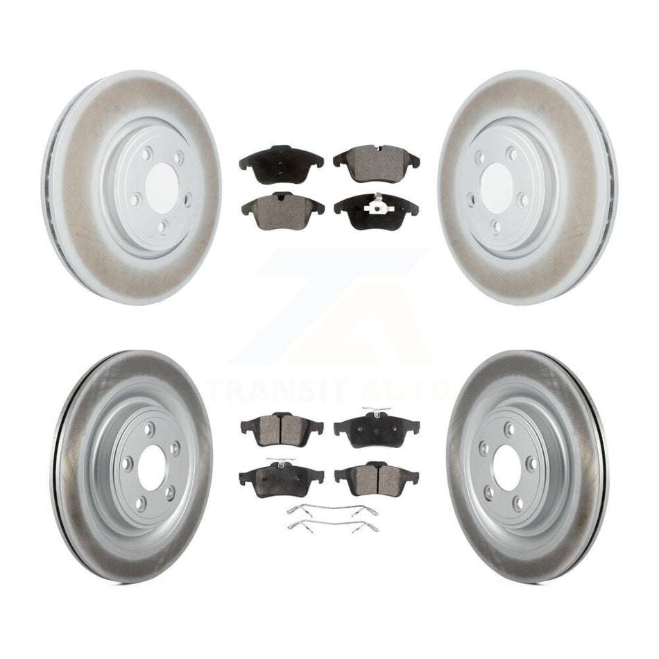 Front Rear Coated Disc Brake Rotors And Semi-Metallic Pads Kit For Jaguar XF XK Vanden Plas XJ8 S-Type KGF-101030