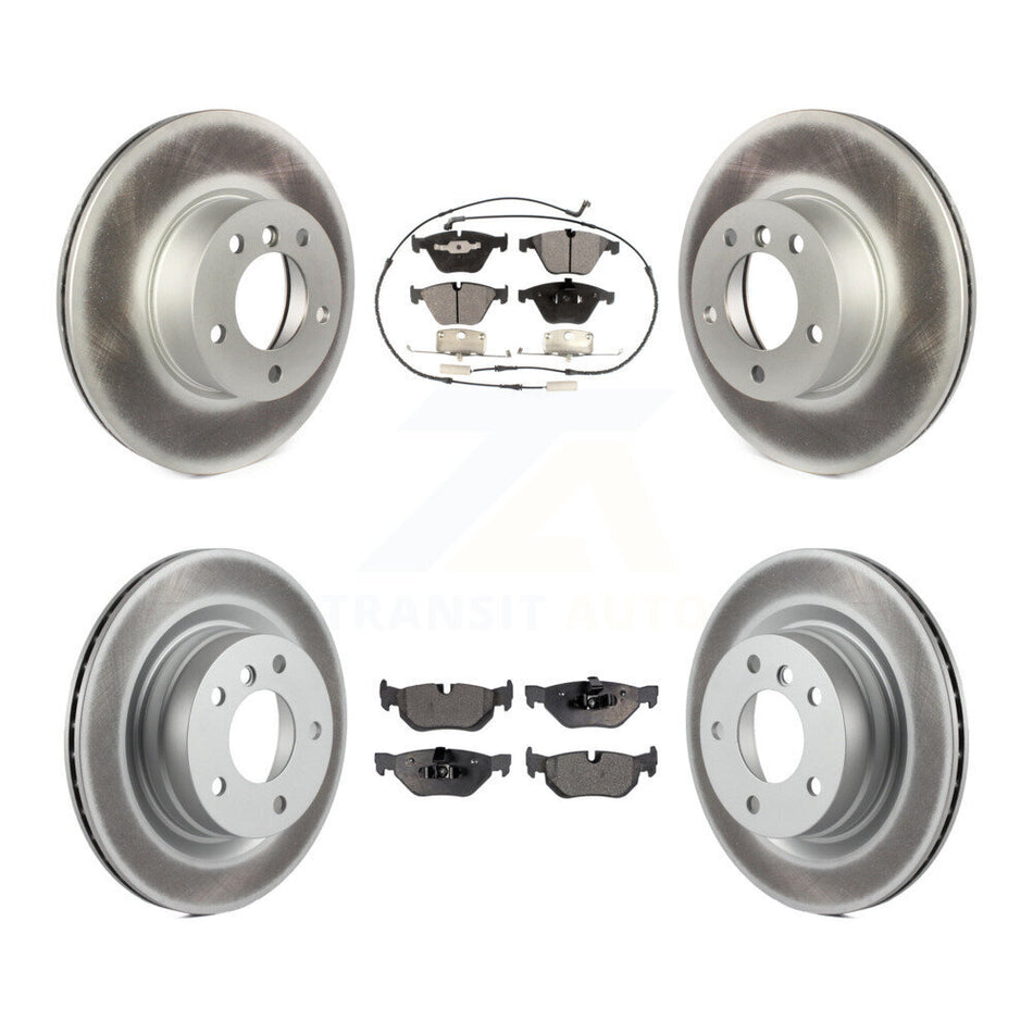 Front Rear Coated Disc Brake Rotors And Semi-Metallic Pads Kit For BMW 328i 323i KGF-101039