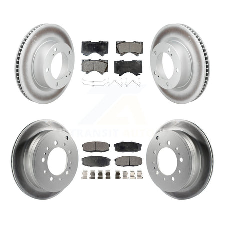 Front Rear Coated Brake Rotor & Semi-Metallic Pad Kit For Lexus LX570 Toyota Land Cruiser KGF-101045