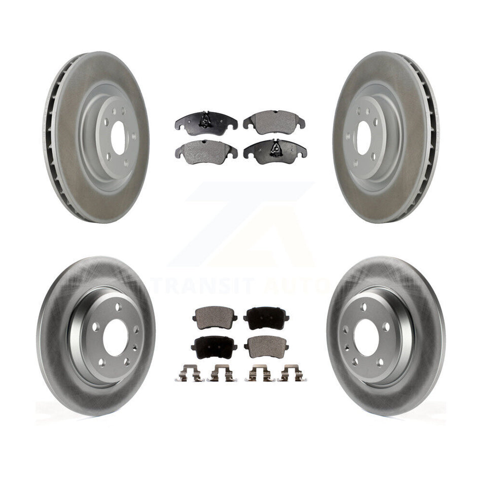 Front Rear Coated Disc Brake Rotors And Semi-Metallic Pads Kit For 2009-2010 Audi Q5 With 345mm Diameter Rotor KGF-101046