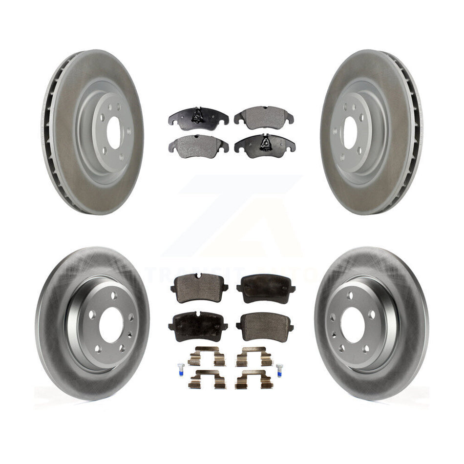 Front Rear Coated Disc Brake Rotors And Semi-Metallic Pads Kit For 2013 Audi A6 With 345mm Diameter Rotor KGF-101047