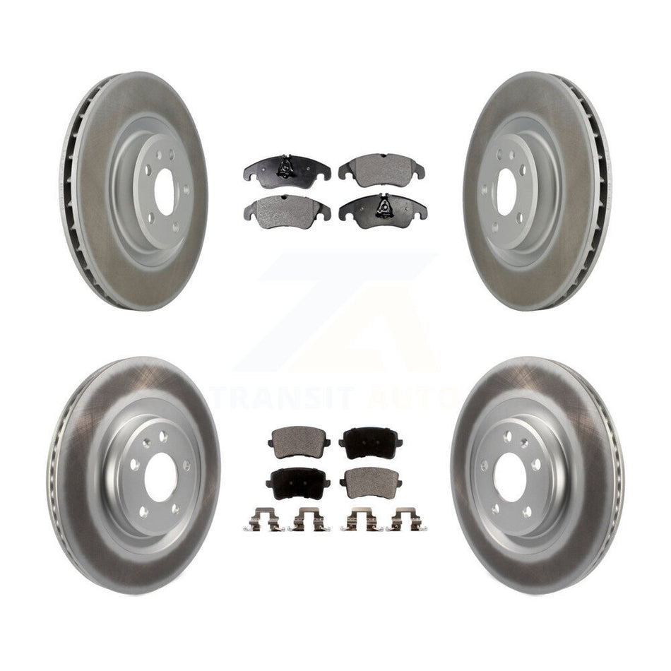 Front Rear Coated Disc Brake Rotors And Semi-Metallic Pads Kit For Audi Q5 S5 KGF-101048