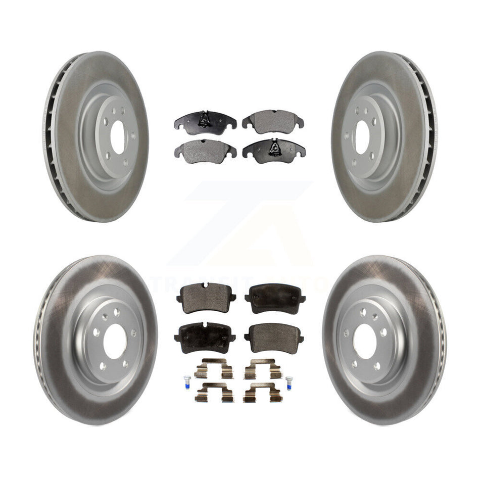 Front Rear Coated Disc Brake Rotors And Semi-Metallic Pads Kit For Audi A6 Quattro A7 KGF-101049