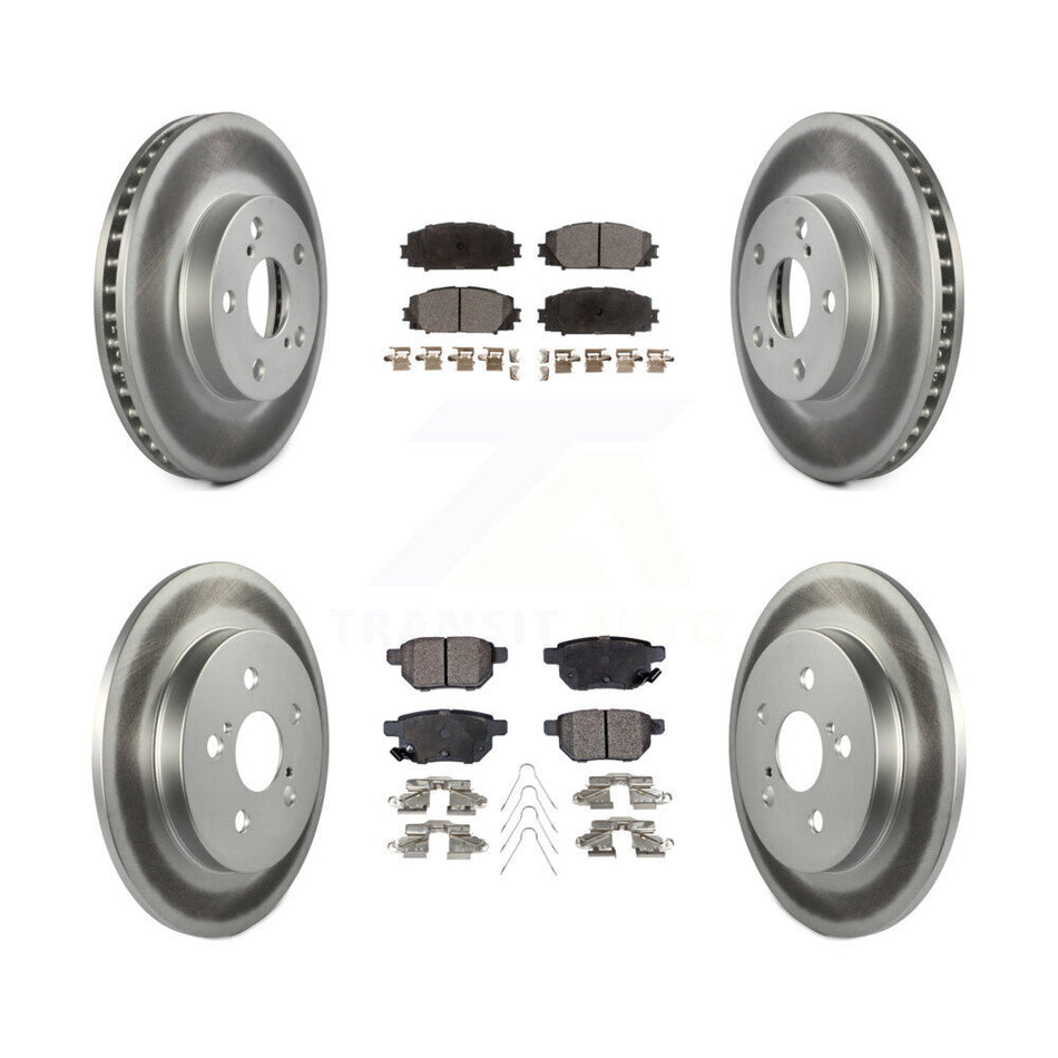 Front Rear Coated Disc Brake Rotors And Semi-Metallic Pads Kit For Toyota Prius Lexus CT200h Plug-In KGF-101062