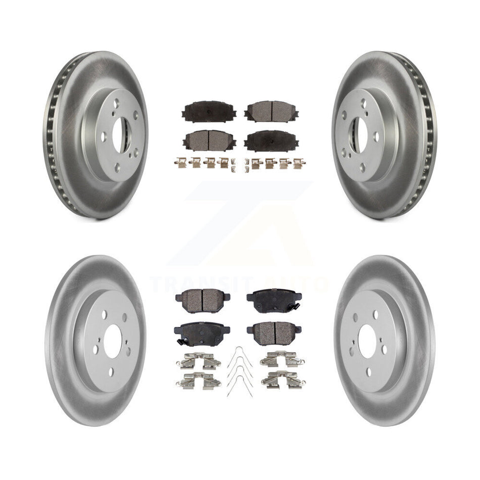 Front Rear Coated Disc Brake Rotors And Semi-Metallic Pads Kit For Lexus CT200h KGF-101063
