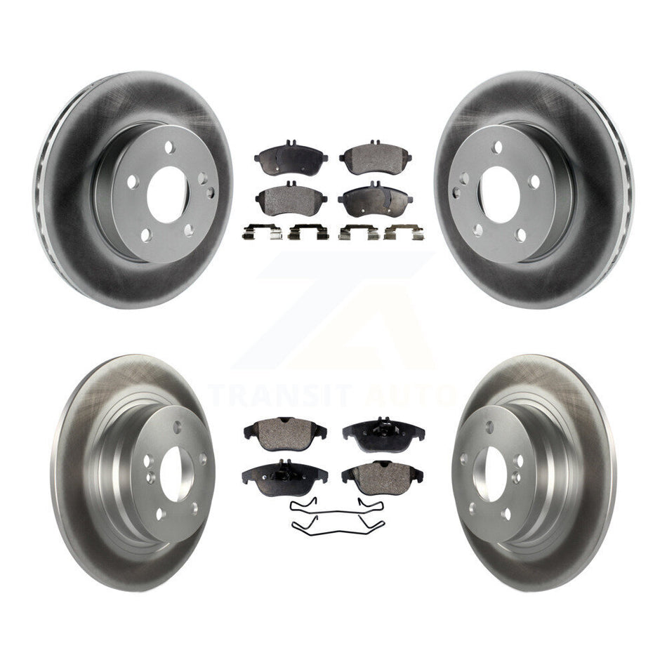 Front Rear Coated Disc Brake Rotors And Semi-Metallic Pads Kit For Mercedes-Benz C300 C250 C230 KGF-101071