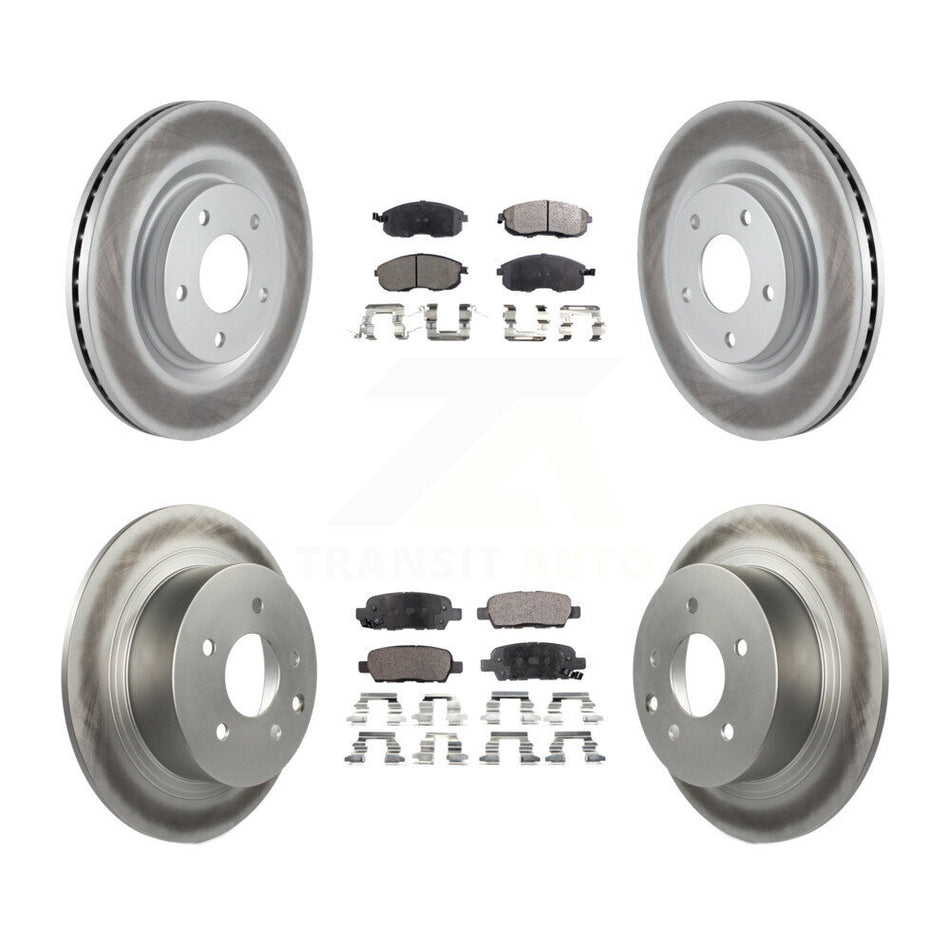 Front Rear Coated Disc Brake Rotors And Semi-Metallic Pads Kit For Nissan Sentra Juke KGF-101086