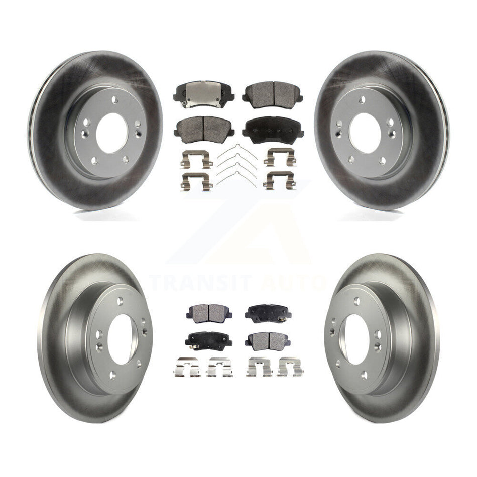 Front Rear Coated Disc Brake Rotors And Semi-Metallic Pads Kit For Kia Forte Hyundai Elantra GT Forte5 Koup KGF-101090