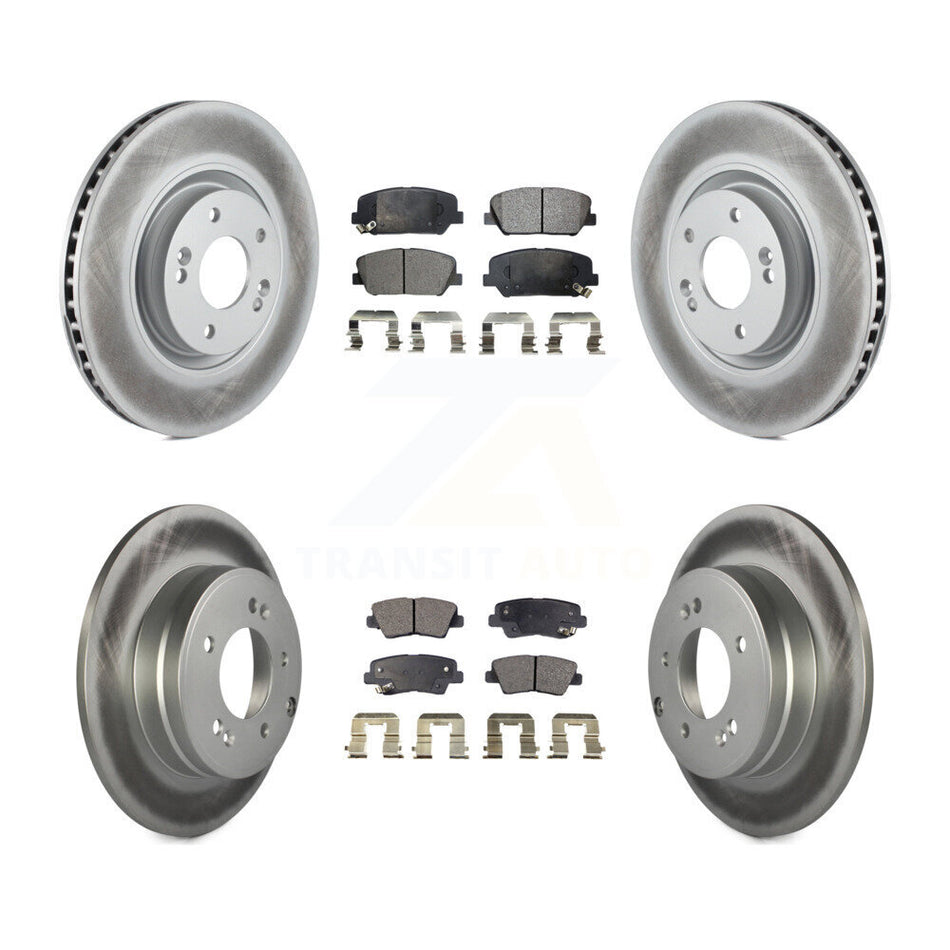Front Rear Coated Disc Brake Rotors And Semi-Metallic Pads Kit For Kia Optima 2.0L KGF-101097